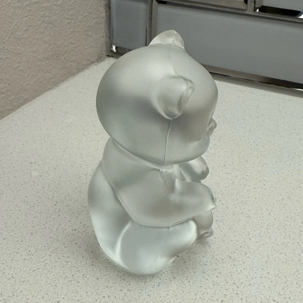 Vintage Fenton Bear Figurine Satin Glass